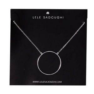 Lele Sadoughi Silver Circle Necklace